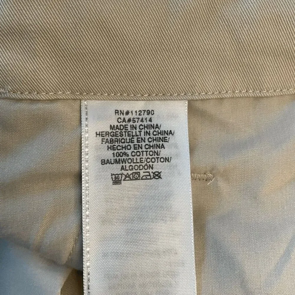 True Religion Men's Khaki Tan Cotton‎ Baggy Hi Rise Casual Cargo Shorts Size 33